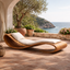 Sculptural Chaise Lounge – Solid Wood Outdoor Lounge Chair