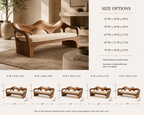 Sculptural Sofa Bench – Solid Wood Bench with Cushioned Seat