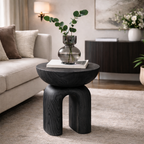 Sculptural Side Table – Handmade Solid Wood Table for Modern Home