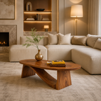 Triangle Coffee Table – Sculptural Solid Wood Table for Living Room