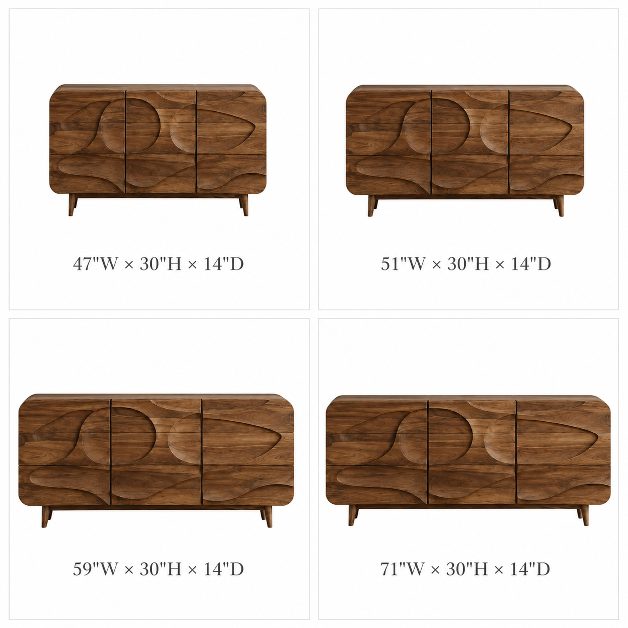 Wave Sideboard – Solid Wood Storage Cabinet for Living Room