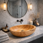 Vessel Sink – Handcrafted Solid Wood Sink for Luxury Spa Bathroom