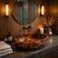 Vessel Sink – Handcrafted Solid Wood Sink for Luxury Spa Bathroom