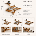 Tree Branch Wall Shelf – Solid Wood Display Shelf for Home Decor