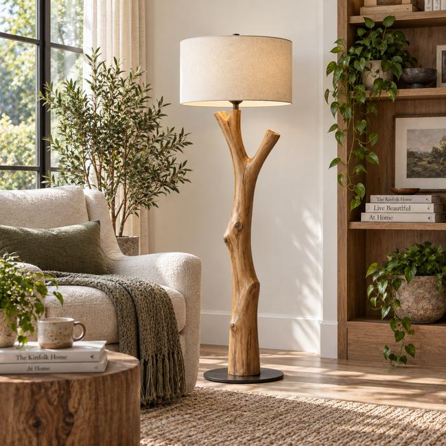 Natural Branch Wood Floor Lamp Main Image