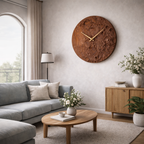 Handcrafted Solid Wood Wall Clock – Natural Grain Round Design