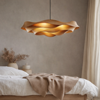 Wave-Inspired Solid Wood Pendant Light – Artistic Ceiling Lighting