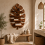 Monstera Leaf Wood Bathroom Shelf – Solid Wood Wall Mounted Display Shelf for Bathroom Decor