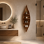Leaf Wood Bathroom Shelf – Solid Wood Wall Mounted Display Shelf for Bathroom Decor