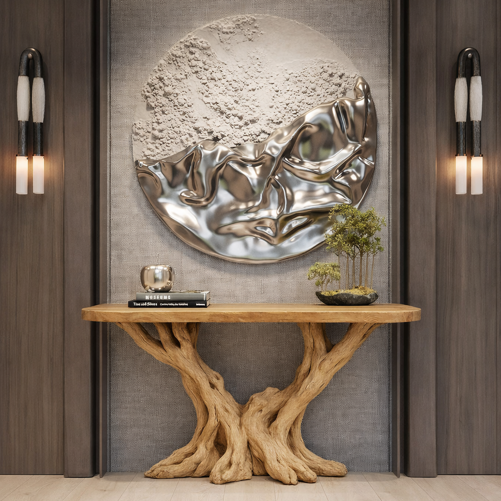 Sculptural Root Wood Console Table – Organic Statement Design