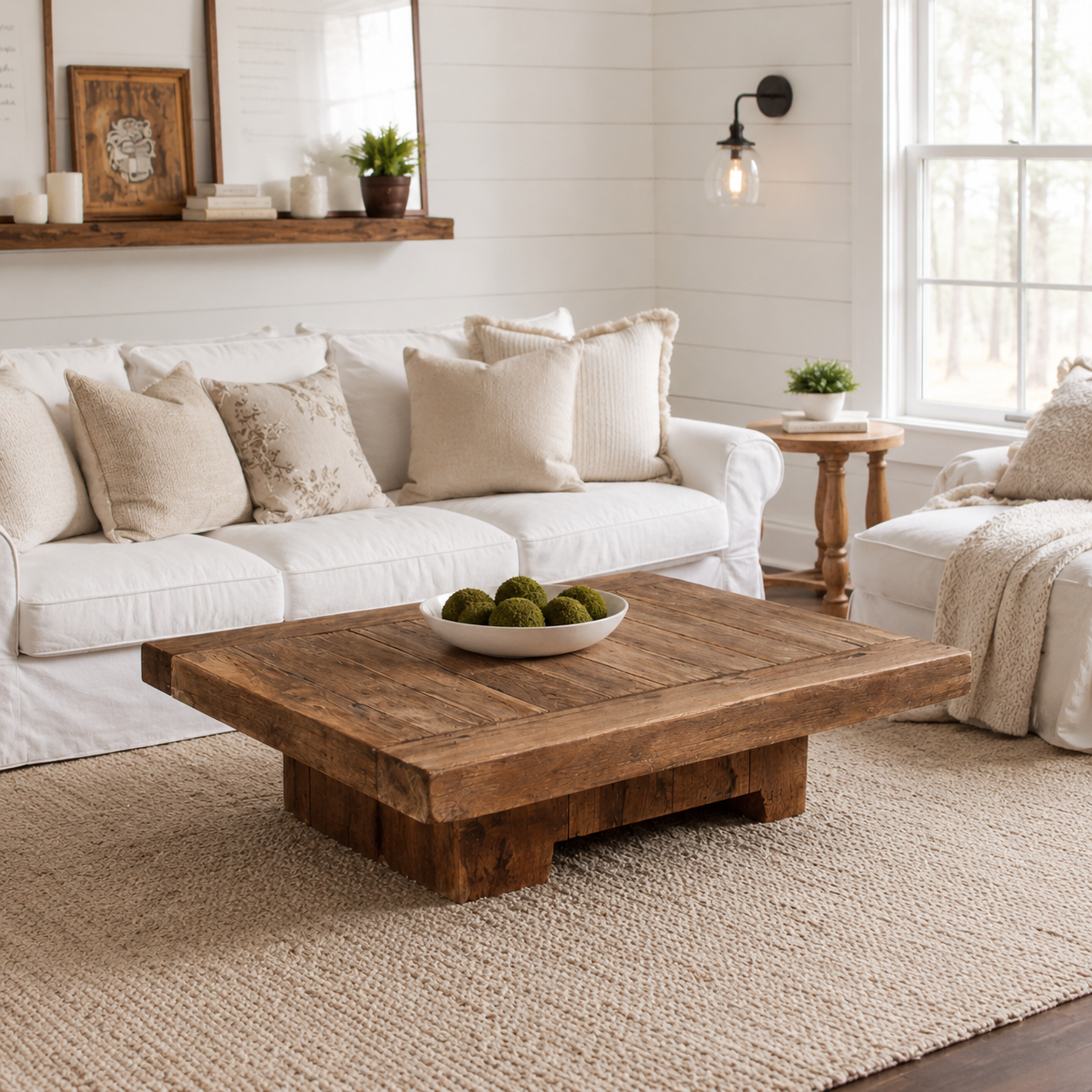 Solid Wood Coffee Table – Modern Natural Furniture for Living Rooms