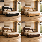 Live Edge Bed Frame – Solid Wood Bed with Sculptural Headboard