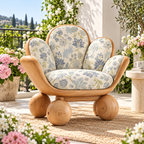 Floral Petal Wood Lounge Chair
