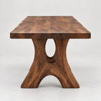 Sculptural Arch Base Wood Dining Table