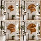 Shell Wood Wall Shelf – Solid Wood Floating Display Shelf for Home Office Decor
