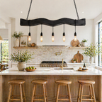 Kitchen Island Pendant Light – Solid Wood Hanging Lamp with Multiple Bulbs for Kitchen Decor