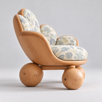 Floral Petal Wood Lounge Chair