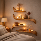 Floating Wall Shelves – Sculptural Solid Wood Shelves for Organic Wall Decor