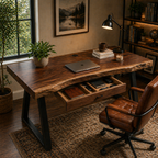 Executive Desk – Solid Wood Desk with Drawers for Luxury Home Office Decor