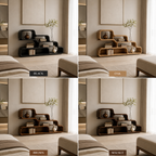 Modular Wood Bookshelf – Solid Wood Stacking Display Shelf for Living Room Decor