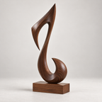 Sculptural Musical Note Wood Decor
