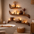 Floating Wall Shelves – Sculptural Solid Wood Shelves for Organic Wall Decor