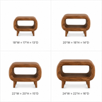 Curved Wood Side Table – Solid Wood End Table for Living Room Decor