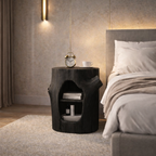 Tree Trunk Nightstand – Solid Wood Bedside Table for Rustic Bedroom Decor