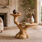 Tree Stump Side Table – Solid Wood Accent Table for Living Room