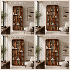Organic Wood Bookshelf – Solid Wood Display Shelf for Living Room Decor