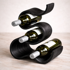 Sculptural Solid Wood Wine Rack | Hand-Carved Curved Bottle Holder