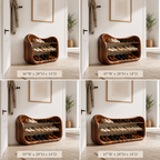 Curved Wood Shoe Rack – Solid Wood Entryway Shoe Storage Shelf for Home Decor
