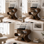 Side Table – Solid Wood Work Table with Storage Shelves