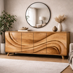 Wave Sideboard – Sculptural Solid Wood Storage Cabinet for Luxury Living Room