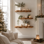 Organic Live Edge Wood Floating Shelves