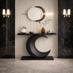 Crescent Console Vanity – Sculptural Solid Wood Vanity Table