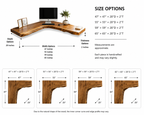 Live Edge Corner Desk – Solid Wood Floating Computer Desk for Home Office Decor