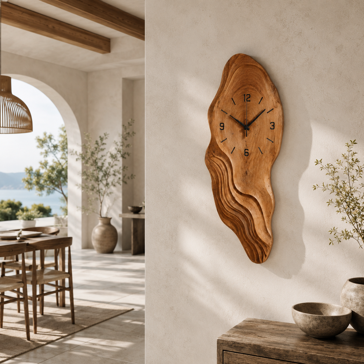 Live Edge Wood Wall Clock – Solid Wood Decorative Clock for Living Room Decor