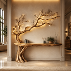 Tree Branch Console Table – Solid Wood Entryway Table with Sculptural Design