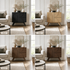 Arch Carved Wood Accent Cabinet