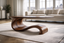Sculptural Wave Walnut Coffee Table – Modern Curved Design