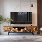 Live Edge TV Stand – Solid Wood Media Console for Living Room Decor