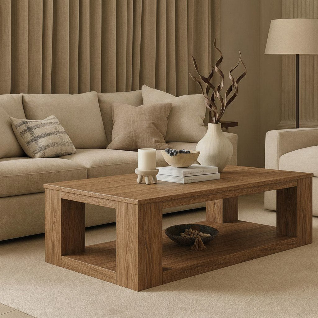 Solid Wood Coffee Table – Modern Natural Furniture for Living Rooms