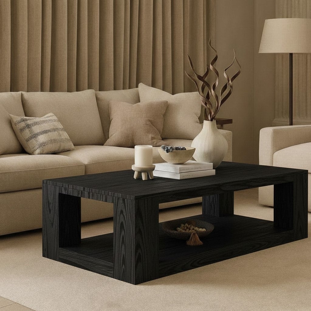 Solid Wood Coffee Table – Modern Natural Furniture for Living Rooms