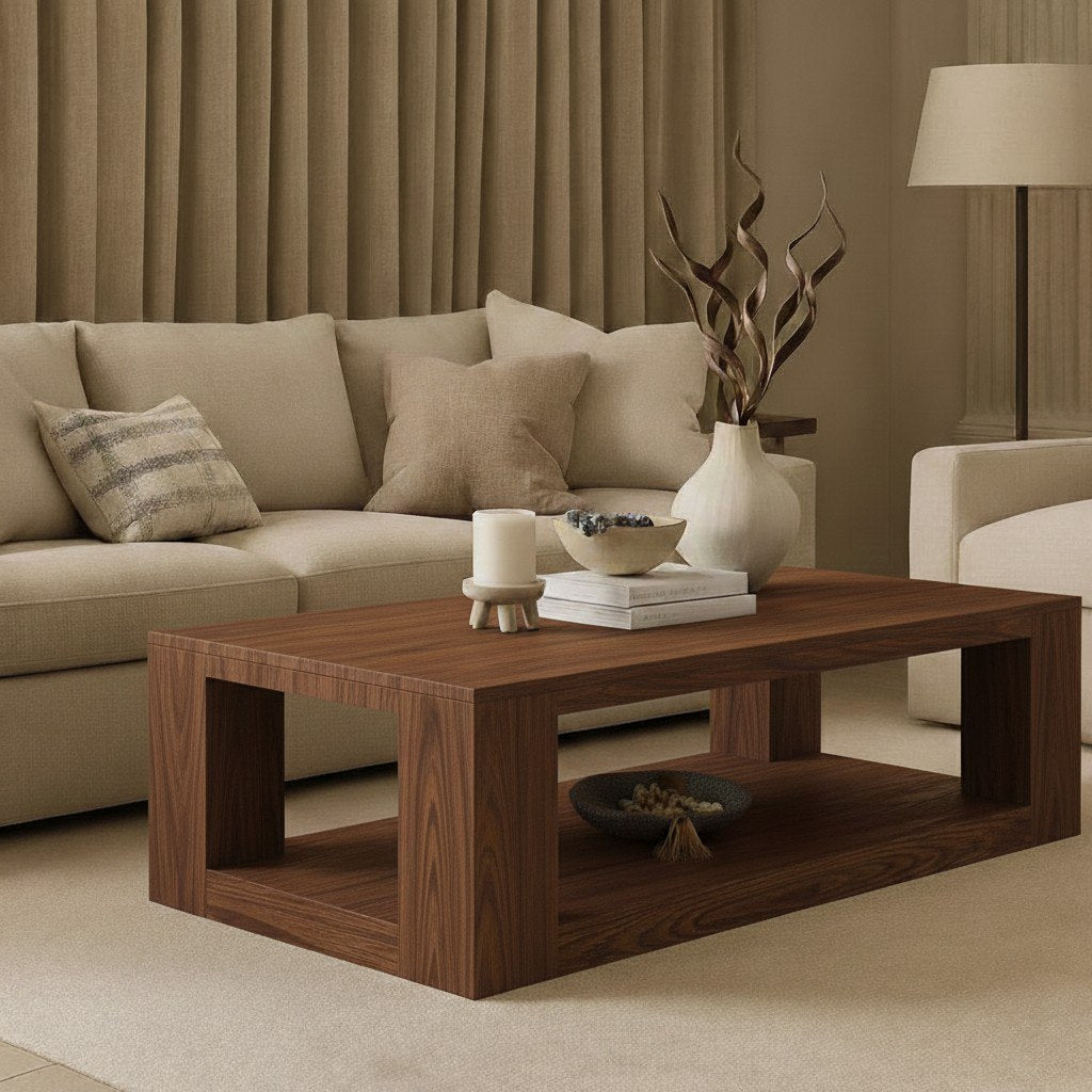 Solid Wood Coffee Table – Modern Natural Furniture for Living Rooms
