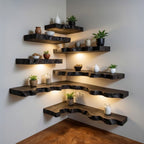 Floating Wooden Wall Shelves – Modern Natural Storage & Decor
