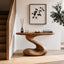 Sculptural Console Table – Solid Wood Modern Table for Entryway Decor