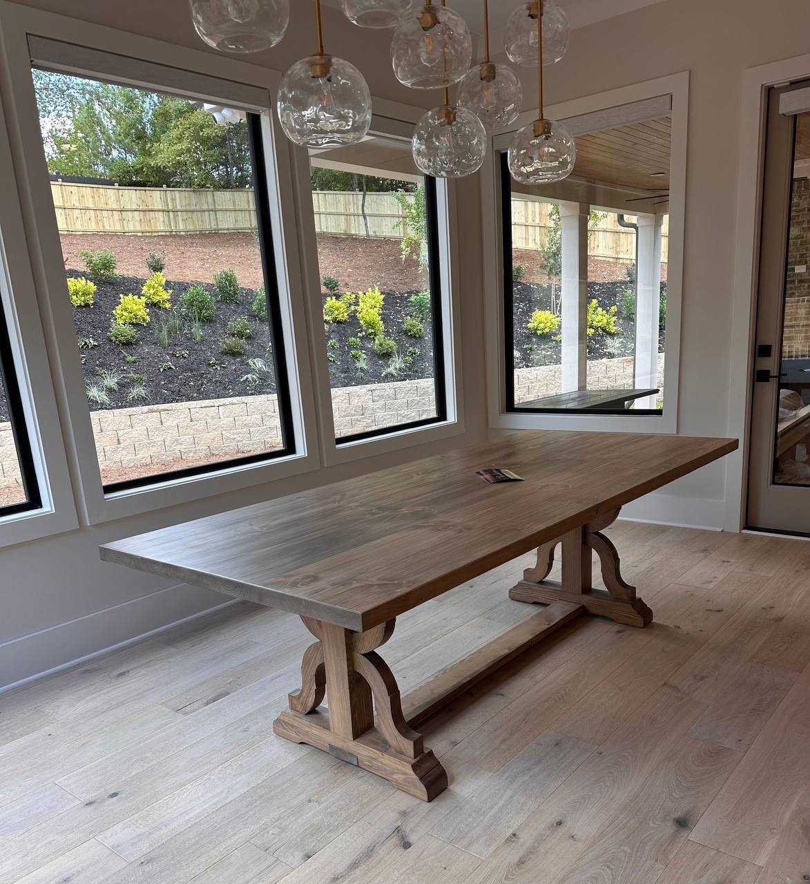 The Ashford Solid Wood Trestle Dining Table – Rustic Farmhouse Table
