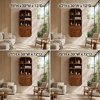 Rounded Wood Bathroom Cabinet – Solid Wood Wall Mounted Storage Cabinet for Bathroom Decor